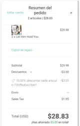 10offsubscriber coupon verification screenshot