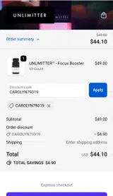 CAROLYN79319 coupon verification screenshot