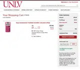 UNLV Bookstore coupon verification screenshot