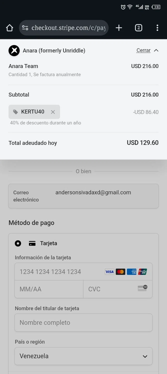 Unriddle promo code screenshot showing code KERTU40 applied at Unriddle checkout page. Uploaded by SimplyCodes community member Xx_Cogeburras3000_xX on Jul 23, 2025