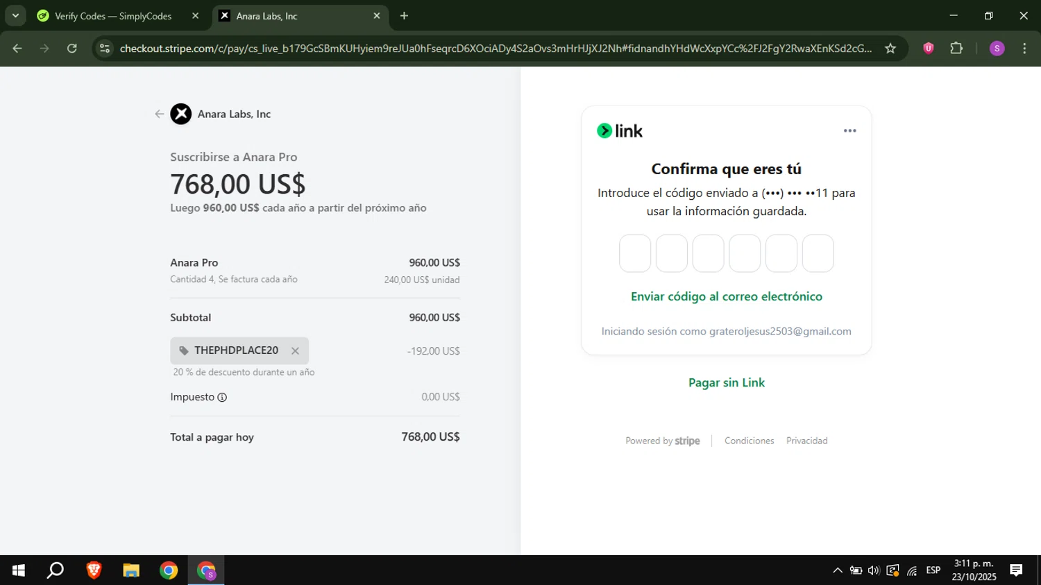 Unriddle checkout page showing Unriddle promo code box | Screenshot taken by SimplyCodes community member on Oct 23, 2025