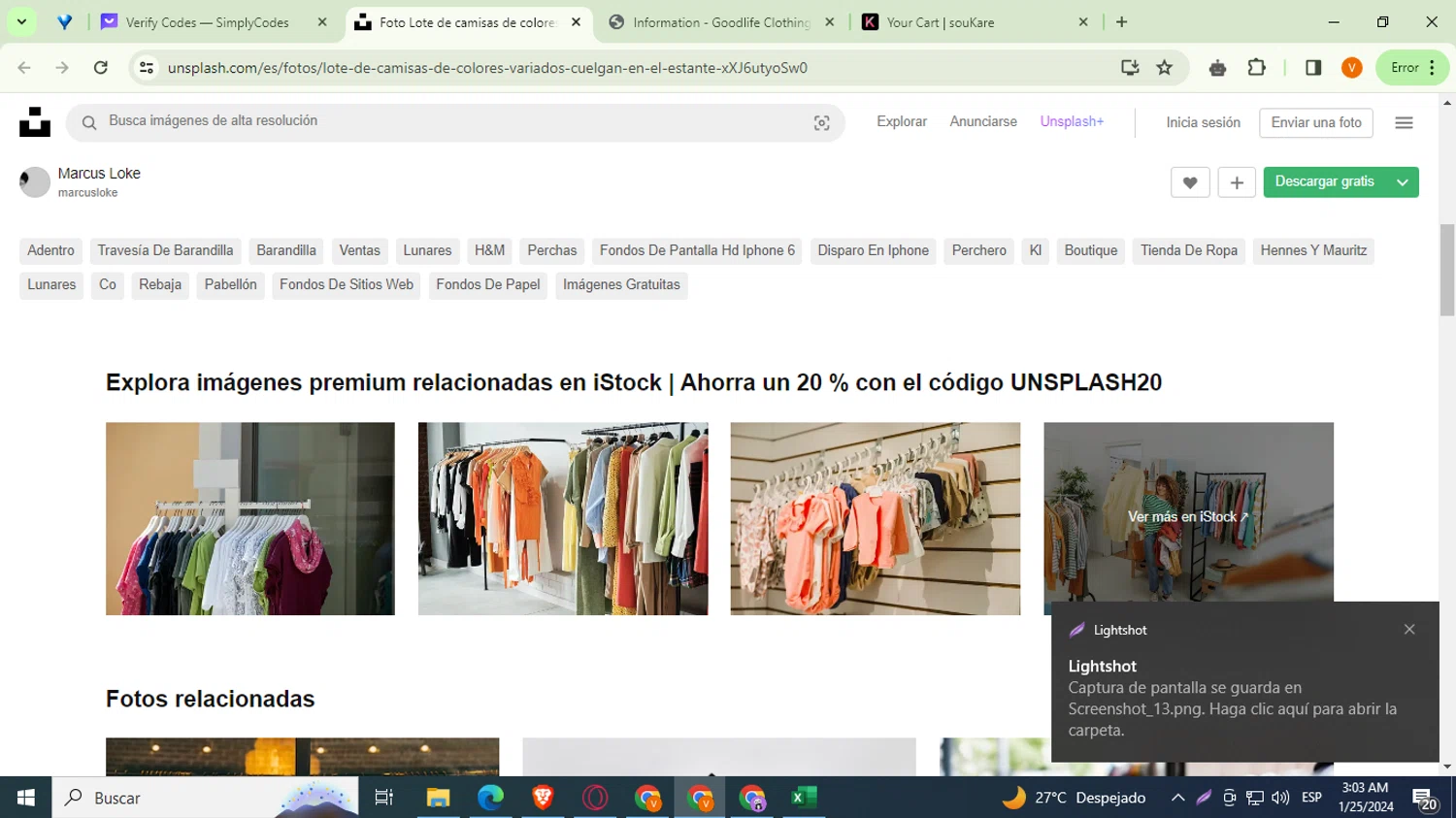 Unsplash checkout page showing Unsplash promo code box | Screenshot taken by SimplyCodes community member on Jan 25, 2024