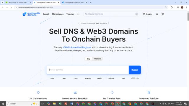 Unstoppable Domains checkout page showing Unstoppable Domains promo code box | Screenshot taken by SimplyCodes community member on Mar 22, 2025