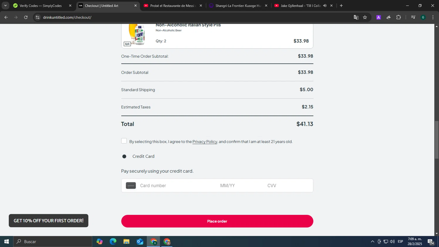Untitled Art promo code screenshot showing code OKSOBER15 applied at Untitled Art checkout page. Uploaded by SimplyCodes community member tonikros on Feb 28, 2025