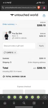 Care10 coupon verification screenshot