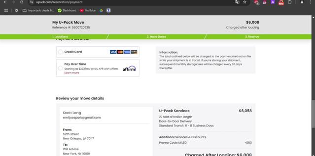 Upack checkout page showing Upack promo code box | Screenshot taken by SimplyCodes community member on Feb 2, 2025