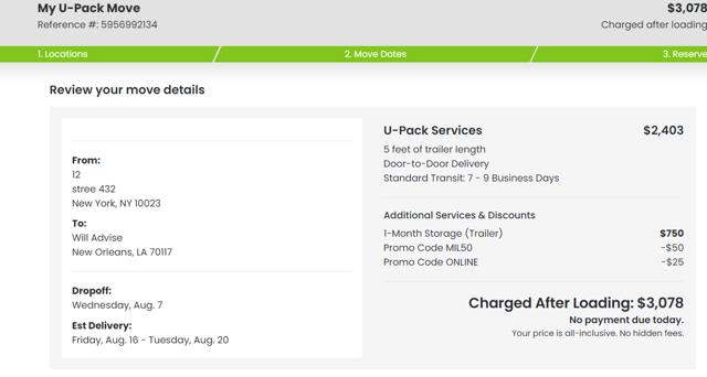 Upack checkout page showing Upack promo code box | Screenshot taken by SimplyCodes community member on Jul 31, 2024