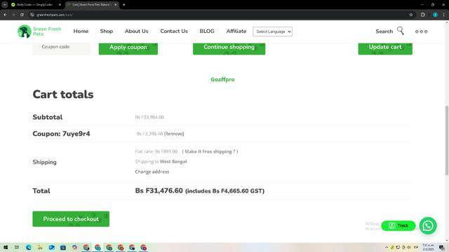 Upack checkout page showing Upack promo code box | Screenshot taken by SimplyCodes community member on Mar 2, 2025