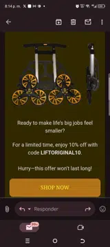 LIFTORIGINAL10 coupon verification screenshot