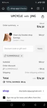 SUMMERSALE coupon verification screenshot
