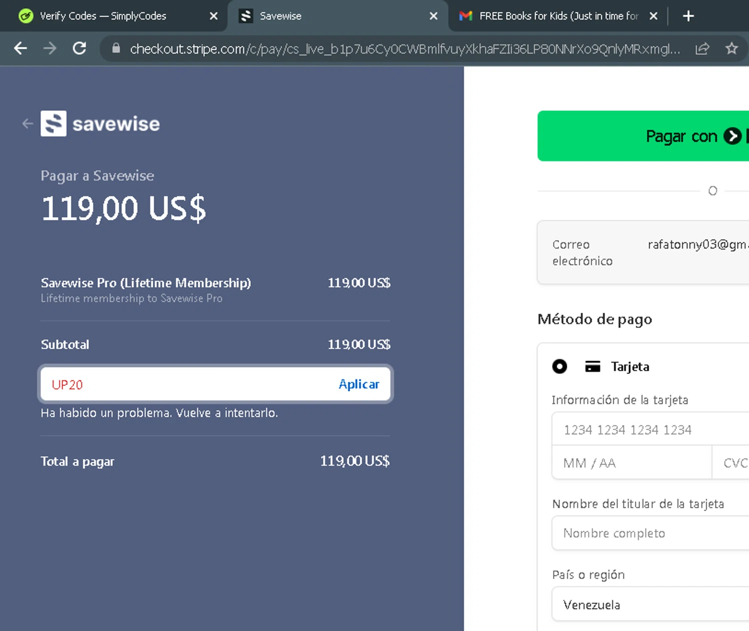 UpgradedPoints promo code screenshot showing code UP20 applied at UpgradedPoints checkout page. Uploaded by SimplyCodes community member ParisSmith on Nov 7, 2025