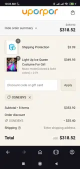 OSNEIBYS coupon verification screenshot