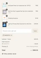 SAVEOFF15 coupon verification screenshot