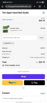 ENJOY15 coupon verification screenshot