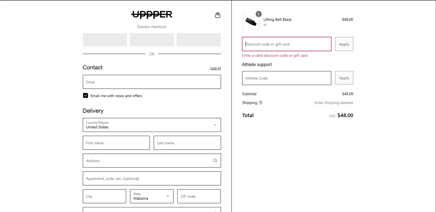 Uppper discount code screenshot showing code USA applied at Uppper checkout page. Uploaded by SimplyCodes community member BrillianteMaestro892 on Jul 14, 2025