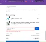 ARIANA10 coupon verification screenshot