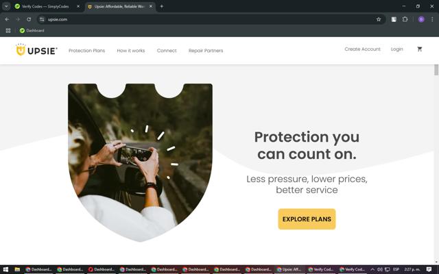 Upsie checkout page showing Upsie promo code box | Screenshot taken by SimplyCodes community member on Feb 5, 2025