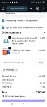 Upstart Epoxy coupon verification screenshot