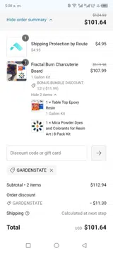 Upstart Epoxy coupon verification screenshot
