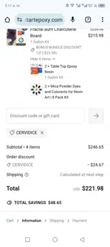 Upstart Epoxy coupon verification screenshot