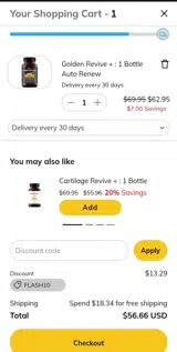 FLASH10 coupon verification screenshot