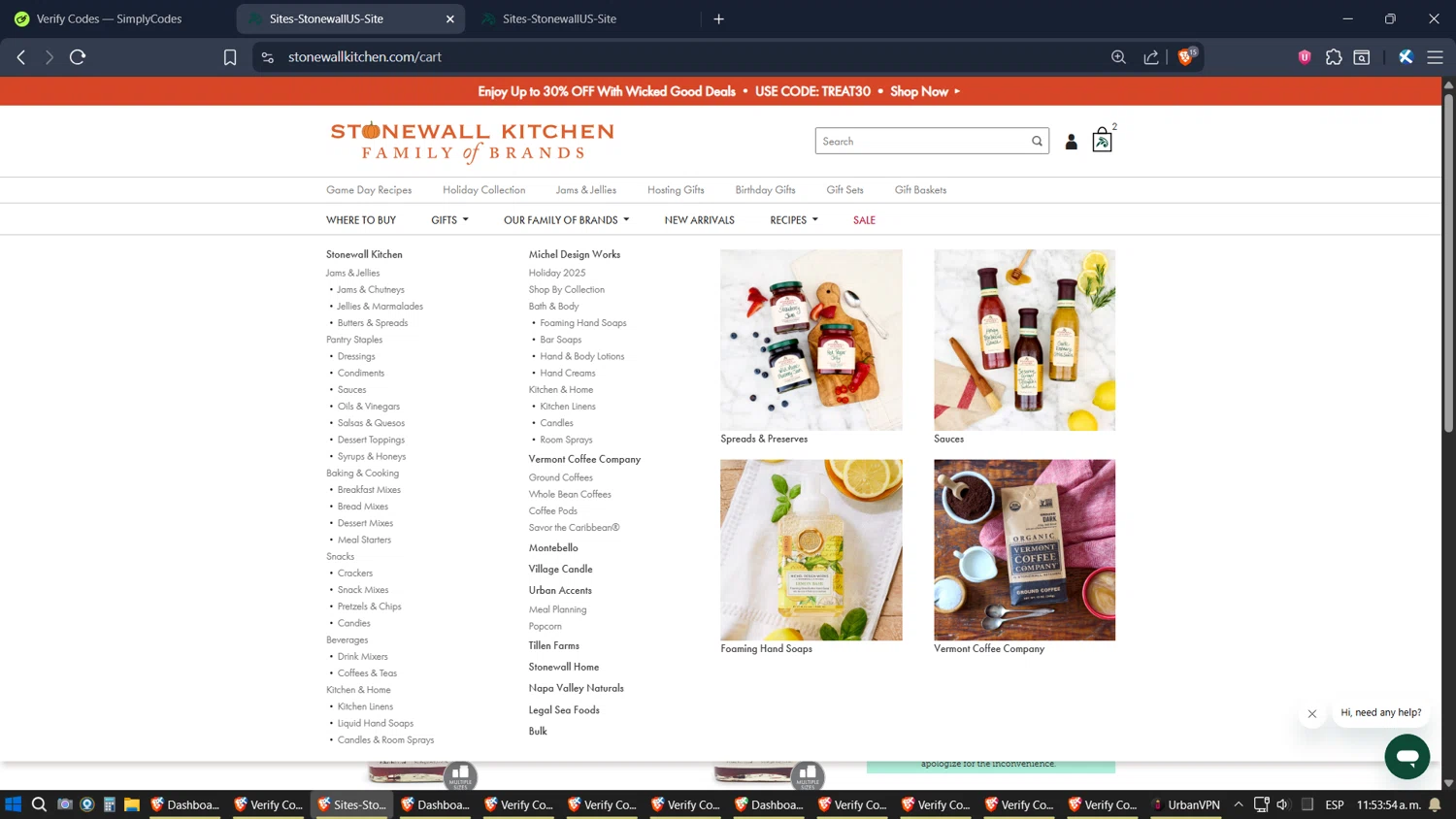Urban Accents promo code screenshot showing code HURRY30 applied at Urban Accents checkout page. Uploaded by SimplyCodes community member Jgomez on Oct 24, 2025
