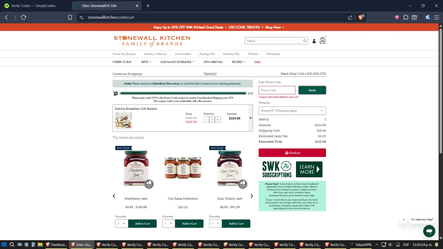 Urban Accents promo code screenshot showing code HURRY30 applied at Urban Accents checkout page. Uploaded by SimplyCodes community member verifier_983798000 on Oct 24, 2025