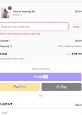 SHOP coupon verification screenshot