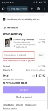 end20 coupon verification screenshot