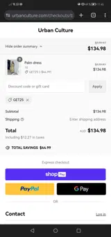 Get25 coupon verification screenshot