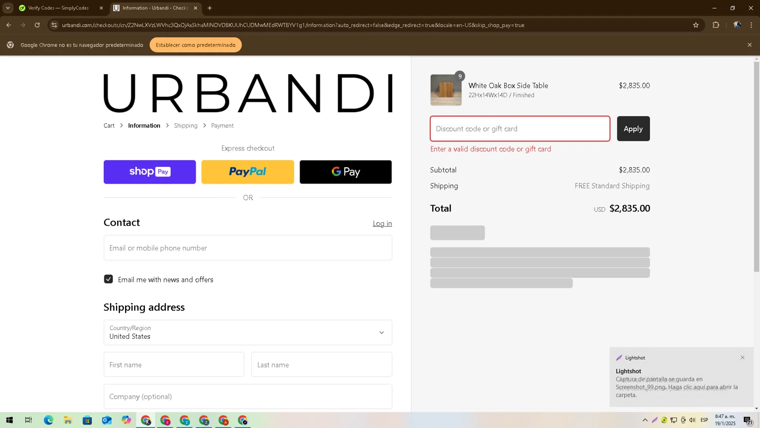 Urbandi discount code screenshot showing code FESTIVE15 applied at Urbandi checkout page. Uploaded by SimplyCodes community member zadquiel on Jan 19, 2025