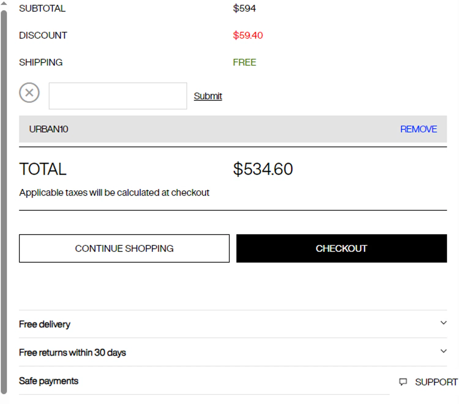 where to use Urbanears promo code box