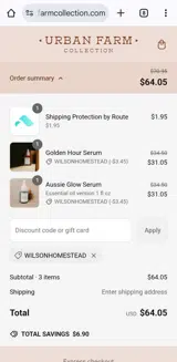 Urban Farm Collection coupon verification screenshot