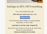 Urbani Truffles coupon verification screenshot