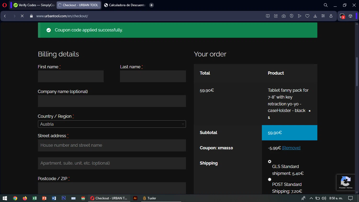 Urbantool checkout page showing Urbantool promo code box | Screenshot taken by SimplyCodes community member on Jun 28, 2025