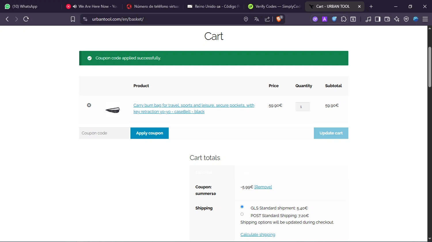 Urbantool checkout page showing Urbantool promo code box | Screenshot taken by SimplyCodes community member on Jun 28, 2025