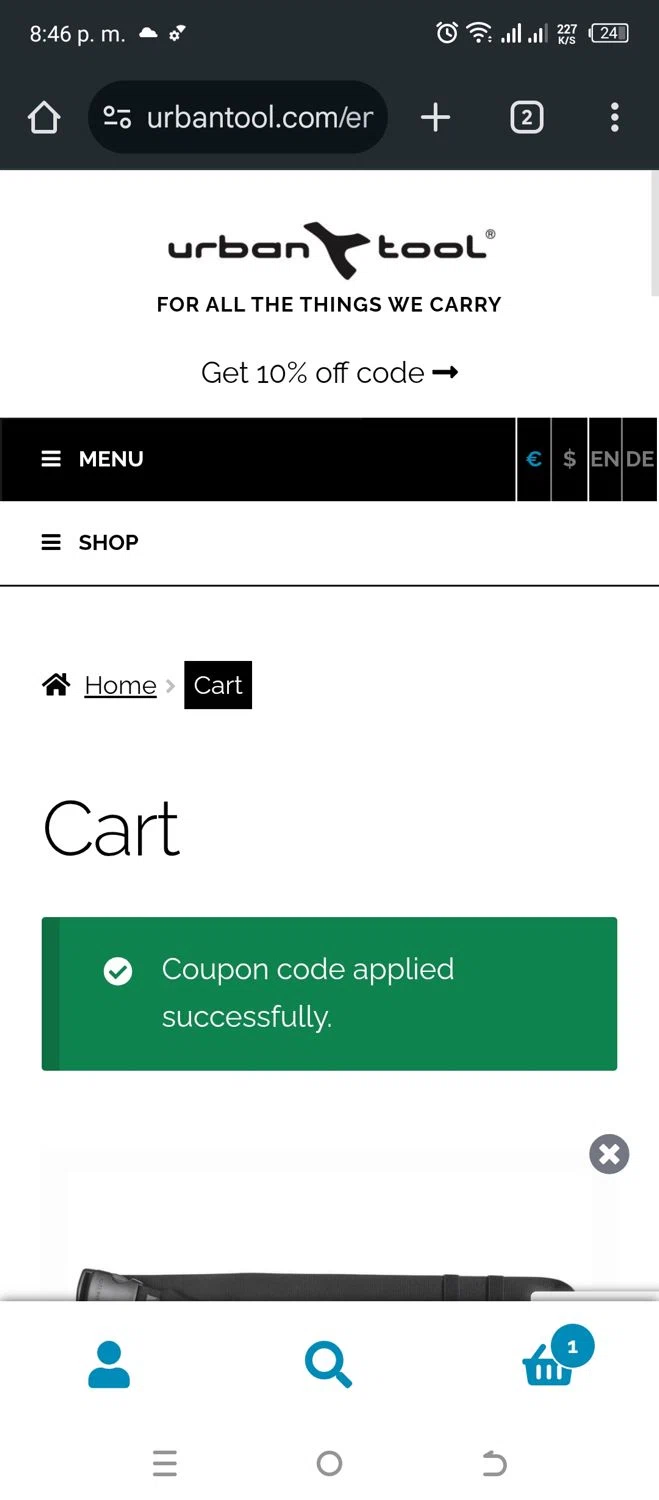 Urbantool promo code screenshot showing code weekend applied at Urbantool checkout page. Uploaded by SimplyCodes community member partenalgas on Jun 12, 2025