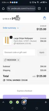 REDESIGN coupon verification screenshot