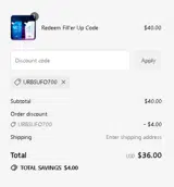 urbsufo700 coupon verification screenshot