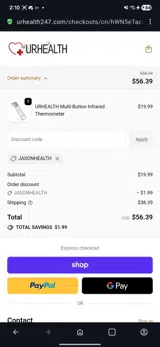 JASONHEALTH coupon verification screenshot