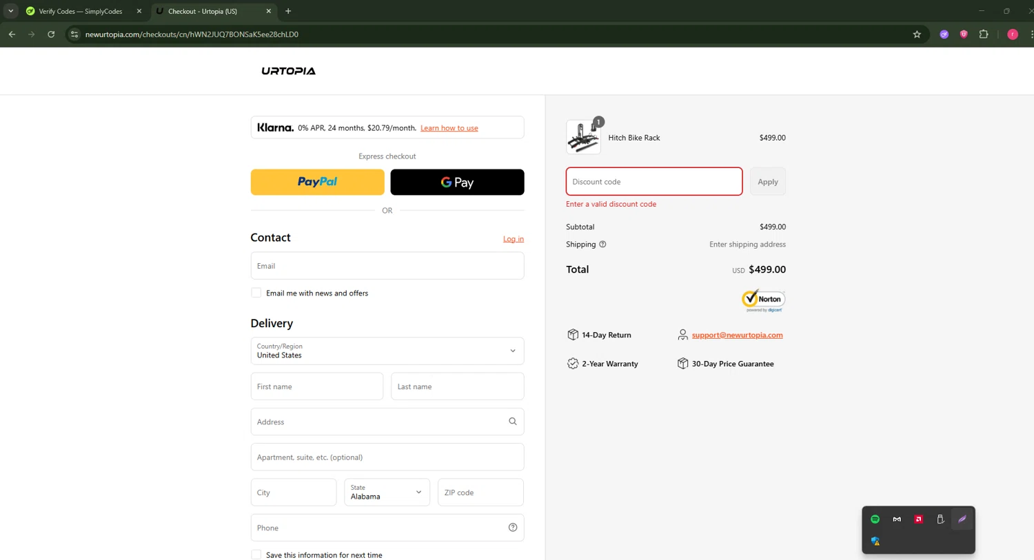 Urtopia discount code screenshot showing code UTP4 applied at Urtopia checkout page. Uploaded by SimplyCodes community member CouponSage7331 on Aug 28, 2025