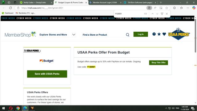 USAA checkout page showing USAA promo code box | Screenshot taken by SimplyCodes community member on Nov 28, 2024