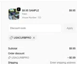 USA Curb coupon verification screenshot