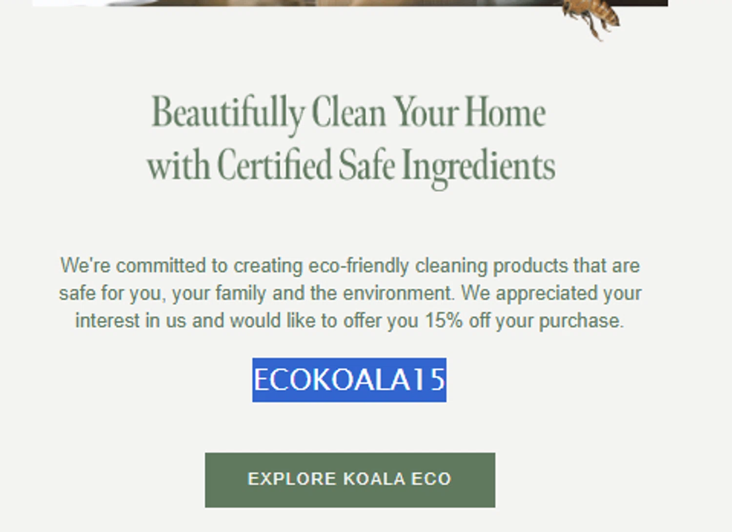 USA Koala Eco promo code screenshot showing code ECOKOALA15 applied at USA Koala Eco checkout page. Uploaded by SimplyCodes community member NPGF10 on Apr 27, 2025