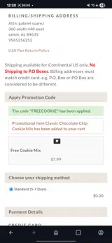 FREECOOKIE coupon verification screenshot