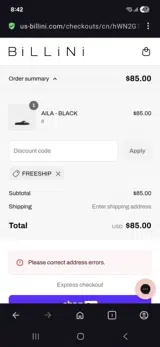 Freeship coupon verification screenshot