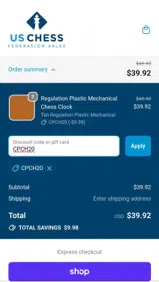 CPCH20 coupon verification screenshot
