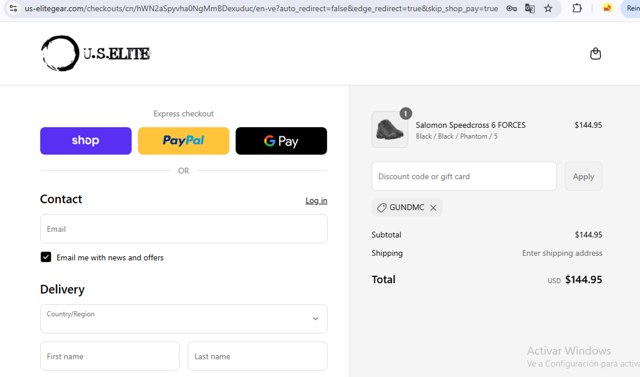 U.S. Elite checkout page showing U.S. Elite promo code box | Screenshot taken by SimplyCodes community member on Sep 4, 2025