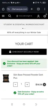 EXTRA10 coupon verification screenshot