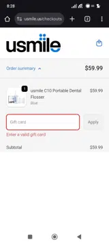 USMILEOFF coupon verification screenshot